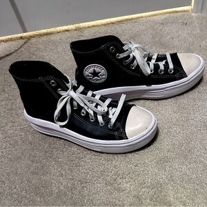 Leather high top converse